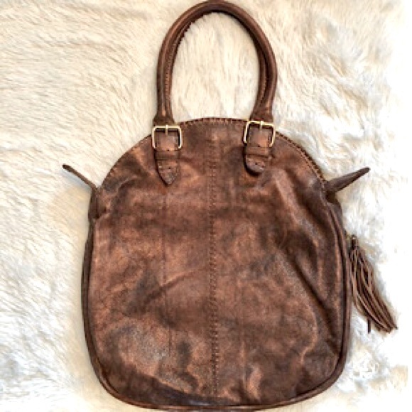 “NEW” Carla Mancini Bronze Shimmer Fold-over Bag - Picture 4 of 13